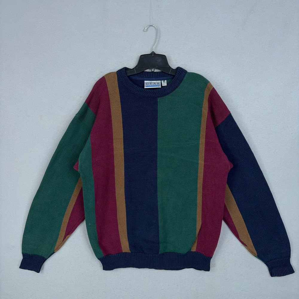 Vintage Gear For Sports Sweater Mens XL Grandpa Biggie Cosby Striped 90s Preppy